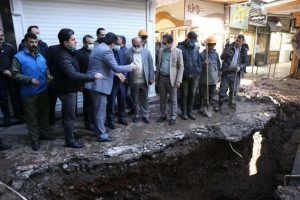 بازدید شهردار رشت از پروژه هدایت آب‌های سطحی در بازار بزرگ رشت