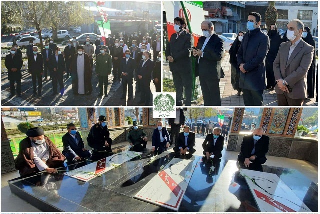 گلزار شهدای گمنام لاهیجان گلباران شد
