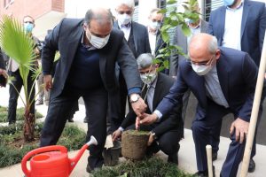 غرس نهال همزمان با حضور وزیر آموزش و پرورش در مدرسه شهید حاج حسن حجتی