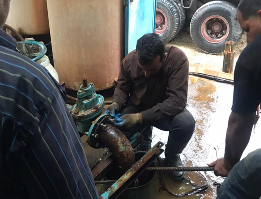 نصب یک دستگاه پمپ در تاسیسات آبرسانی شهر گوراب زرمیخ