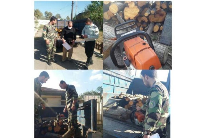 توقیف خودروی حامل چوب آلات قاچاق در فومن