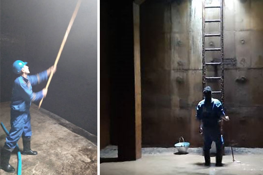 شستشوی مخازن ذخیره آب شرب گلرودبار و شابلوط شهرستان لاهیجان