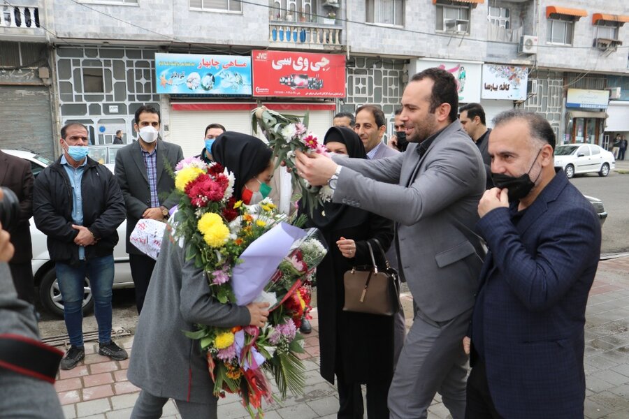 مراسم استقبال و تجلیل از مریم عبدالله پور قهرمان پاراتکواندوی آسیا در بندر انزلی