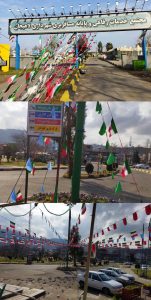 آذین بندی پایانه مسافربری شهرداری لاهیجان در آستانه دهه مبارک فجر به روایت تصویر