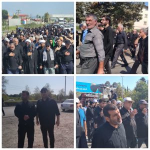 حضور رئیس و کارکنان اداره صمت در پیاده روی جاماندگان اربعین شهر آستارا