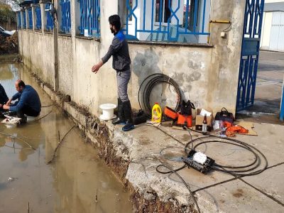 اجرای عملیات رفع خرابی در شهرک صنعتی سپیدرود رشت