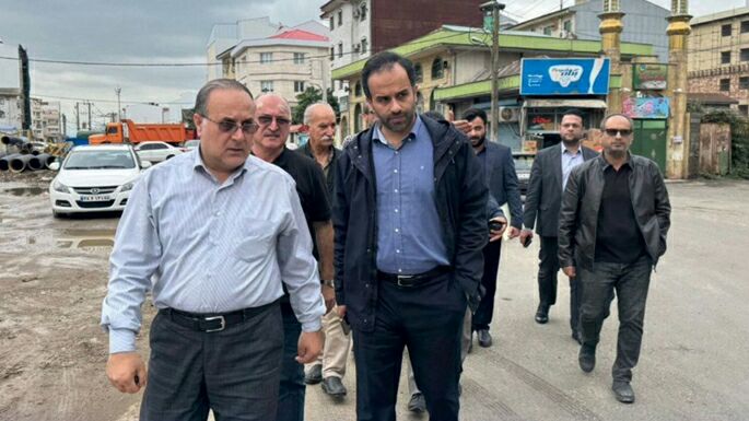 بازدید شهردار رشت از پیشرفت پروژه بازگشایی خیابان سعدی به سرگل