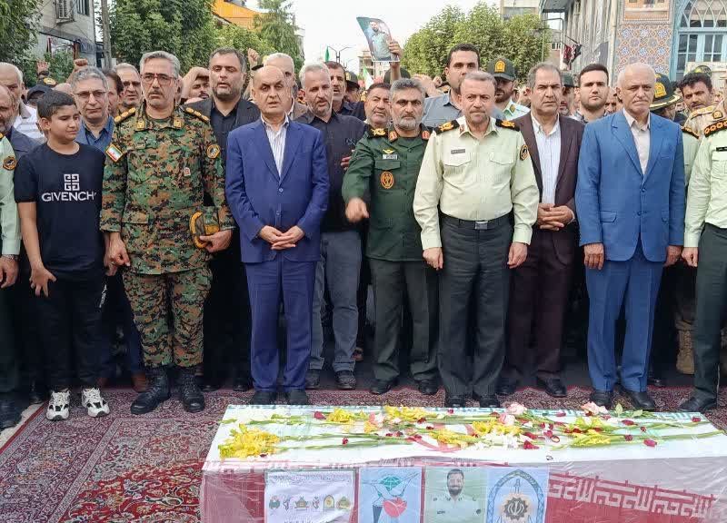 با حضور استاندار و مدیرکل بنیاد شهید و امور ایثارگران گیلان؛ پیکر شهید «سینا سیاهنژاد» در شهرستان صومعهسرا تشییع شد