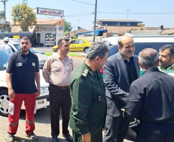 حضور فرماندار لاهیجان در مسیر پیادهروی «حرم تا حرم» و بازدید از موکبهای خدمترسان اربعین